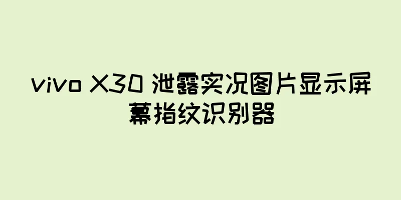 vivo X30 泄露实况图片显示屏幕指纹识别器