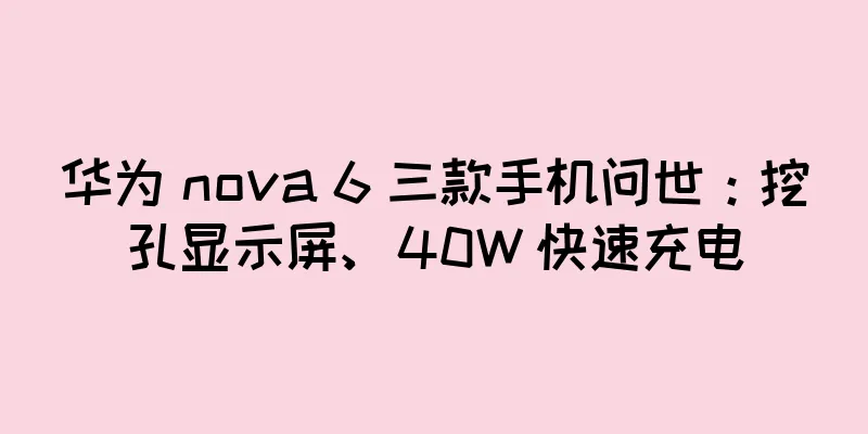 华为 nova 6 三款手机问世：挖孔显示屏、40W 快速充电