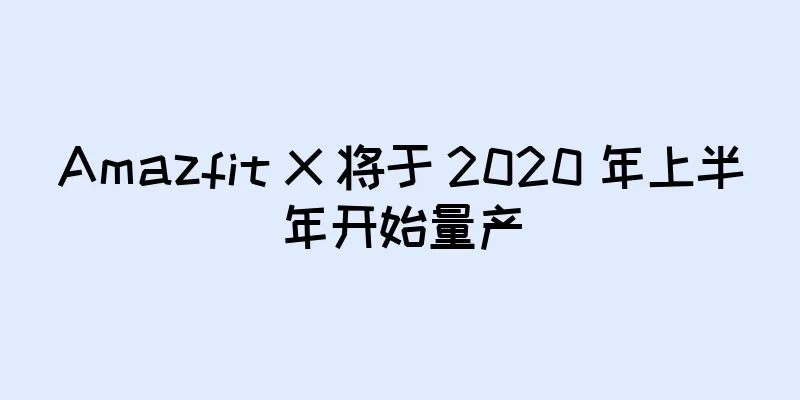 Amazfit X 将于 2020 年上半年开始量产