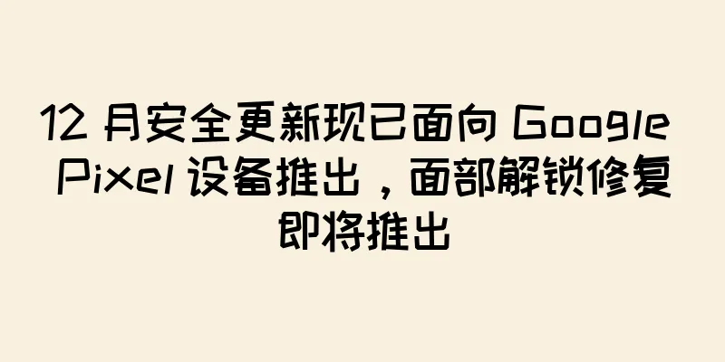 12 月安全更新现已面向 Google Pixel 设备推出，面部解锁修复即将推出