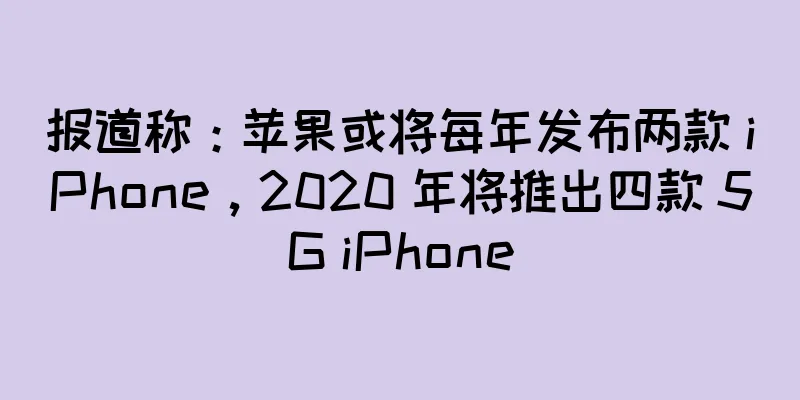 报道称：苹果或将每年发布两款 iPhone，2020 年将推出四款 5G iPhone