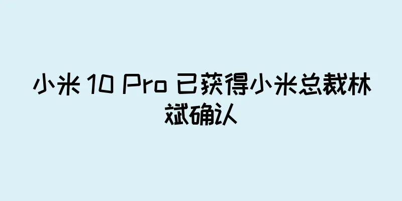 小米 10 Pro 已获得小米总裁林斌确认