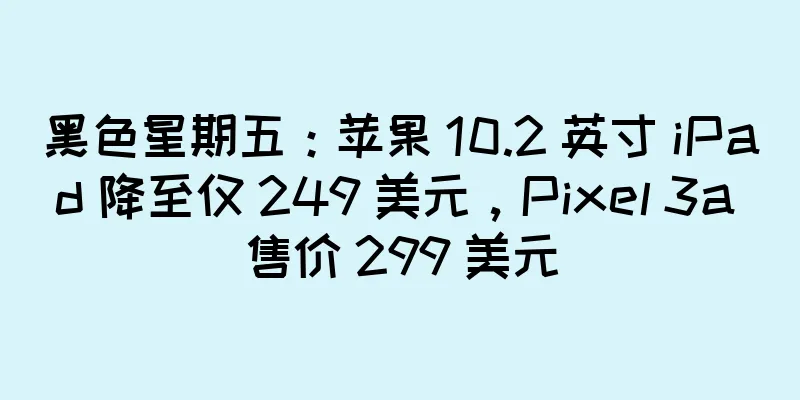 黑色星期五：苹果 10.2 英寸 iPad 降至仅 249 美元，Pixel 3a 售价 299 美元