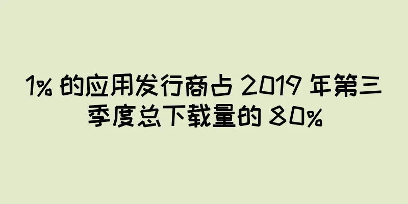 1% 的应用发行商占 2019 年第三季度总下载量的 80%