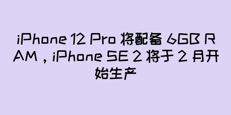 iPhone 12 Pro 将配备 6GB RAM，iPhone SE 2 将于 2 月开始生产