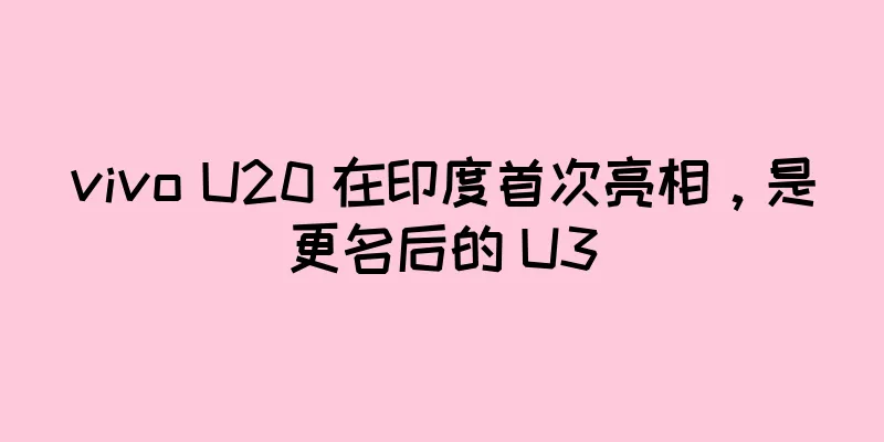 vivo U20 在印度首次亮相，是更名后的 U3