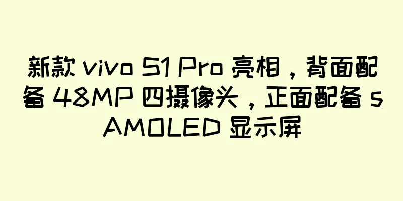 新款 vivo S1 Pro 亮相，背面配备 48MP 四摄像头，正面配备 sAMOLED 显示屏