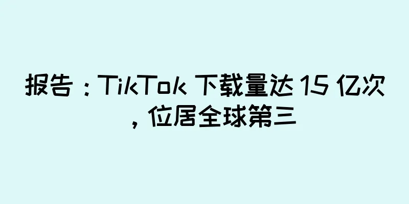 报告：TikTok 下载量达 15 亿次，位居全球第三