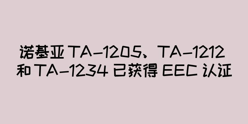 诺基亚 TA-1205、TA-1212 和 TA-1234 已获得 EEC 认证