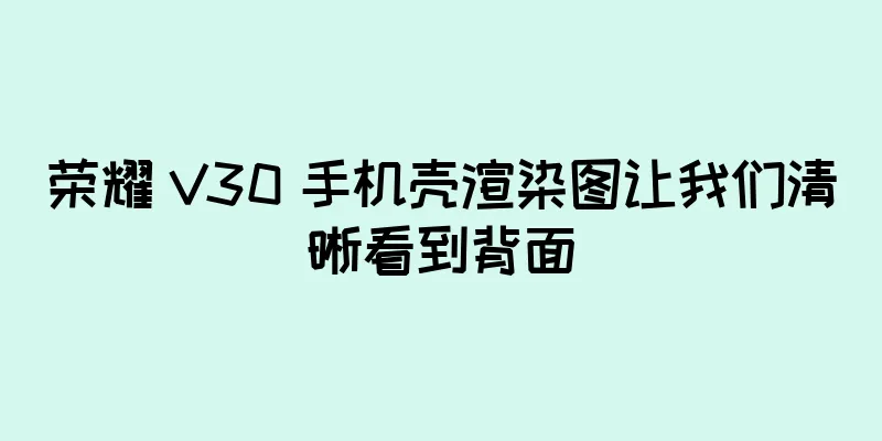 荣耀 V30 手机壳渲染图让我们清晰看到背面