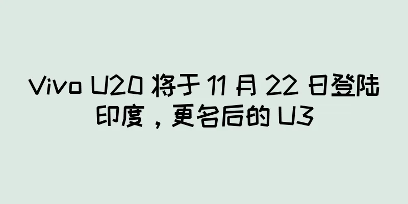 Vivo U20 将于 11 月 22 日登陆印度，更名后的 U3