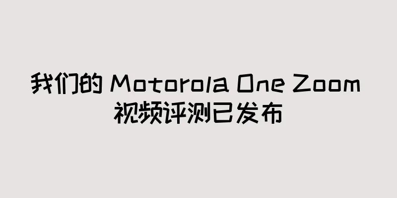 我们的 Motorola One Zoom 视频评测已发布