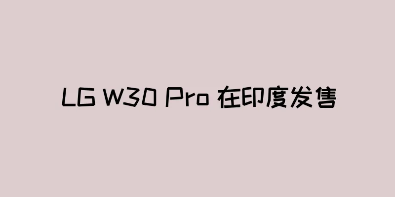 LG W30 Pro 在印度发售