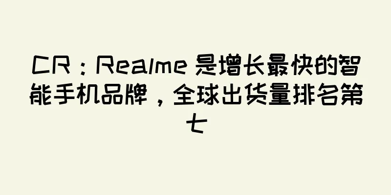 CR：Realme 是增长最快的智能手机品牌，全球出货量排名第七