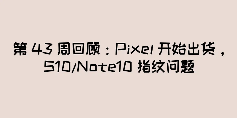 第 43 周回顾：Pixel 开始出货，S10/Note10 指纹问题