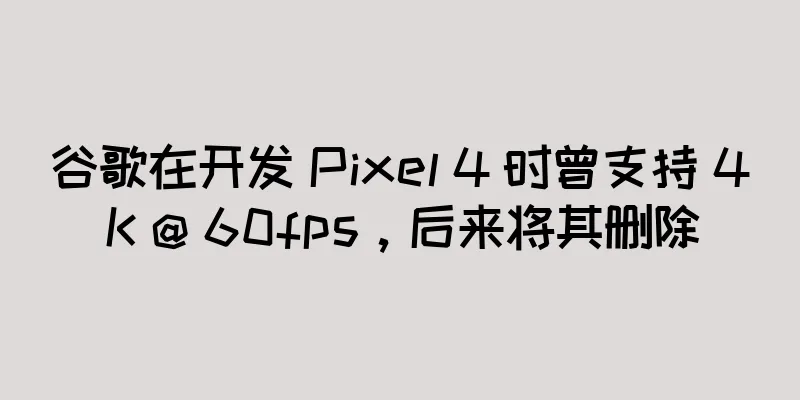 谷歌在开发 Pixel 4 时曾支持 4K @ 60fps，后来将其删除
