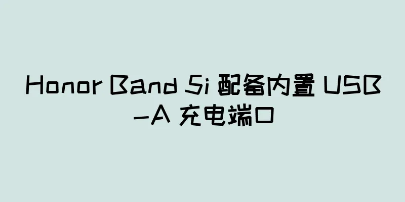 Honor Band 5i 配备内置 USB-A 充电端口