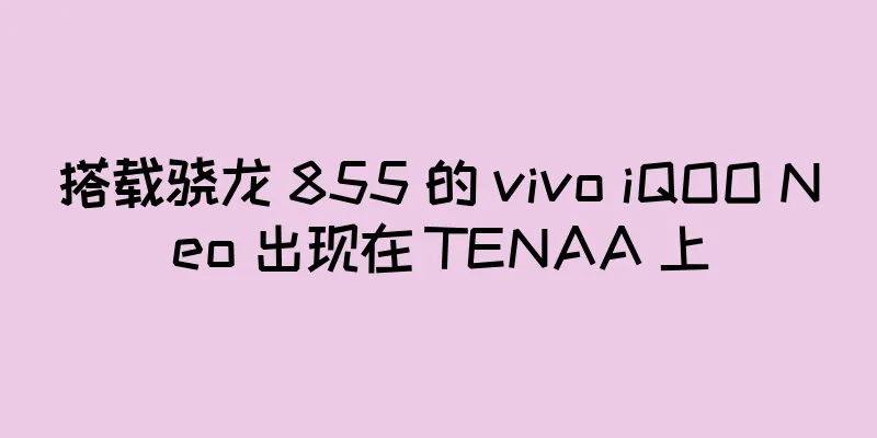 搭载骁龙 855 的 vivo iQOO Neo 出现在 TENAA 上