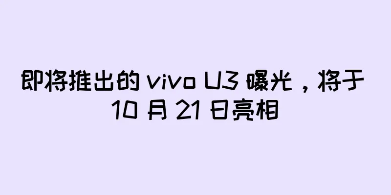 即将推出的 vivo U3 曝光，将于 10 月 21 日亮相