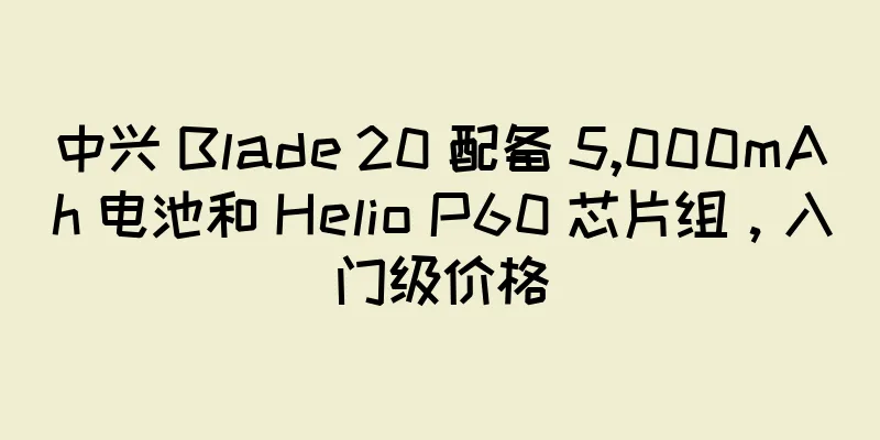 中兴 Blade 20 配备 5,000mAh 电池和 Helio P60 芯片组，入门级价格