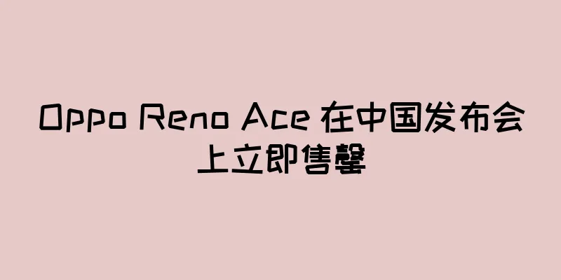 Oppo Reno Ace 在中国发布会上立即售罄