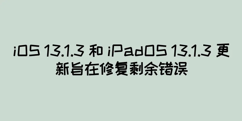iOS 13.1.3 和 iPadOS 13.1.3 更新旨在修复剩余错误