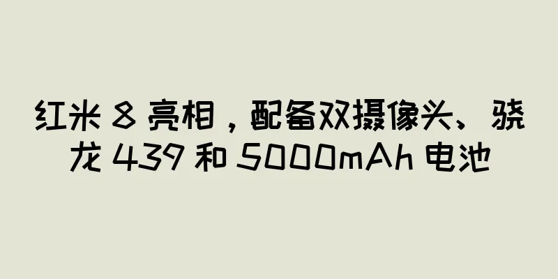 红米 8 亮相，配备双摄像头、骁龙 439 和 5000mAh 电池
