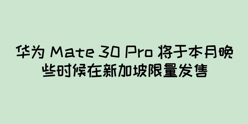华为 Mate 30 Pro 将于本月晚些时候在新加坡限量发售