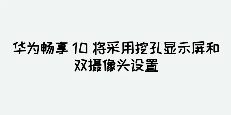 华为畅享 10 将采用挖孔显示屏和双摄像头设置