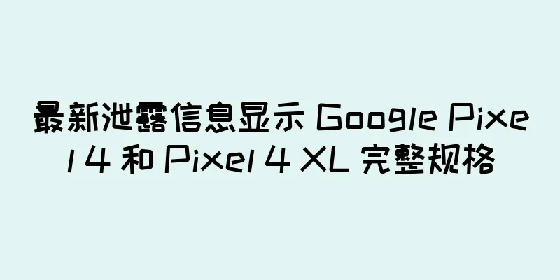 最新泄露信息显示 Google Pixel 4 和 Pixel 4 XL 完整规格