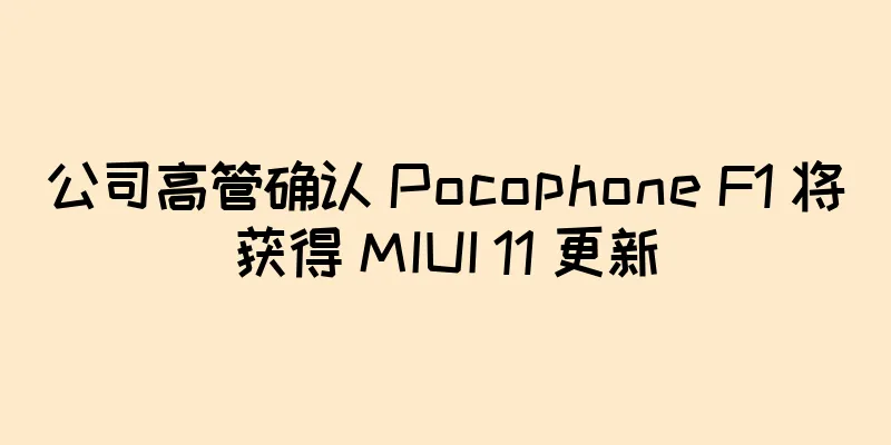 公司高管确认 Pocophone F1 将获得 MIUI 11 更新