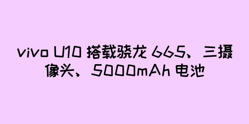 vivo U10 搭载骁龙 665、三摄像头、5000mAh 电池