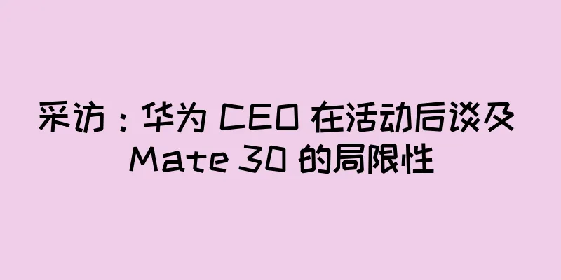 采访：华为 CEO 在活动后谈及 Mate 30 的局限性