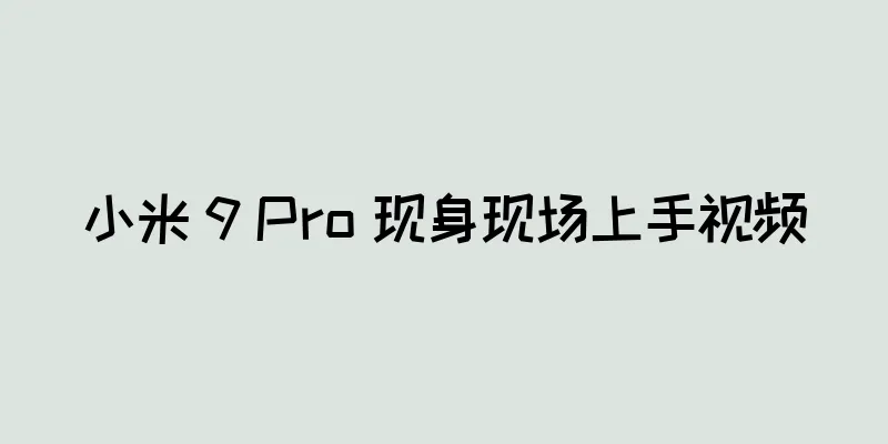 小米 9 Pro 现身现场上手视频
