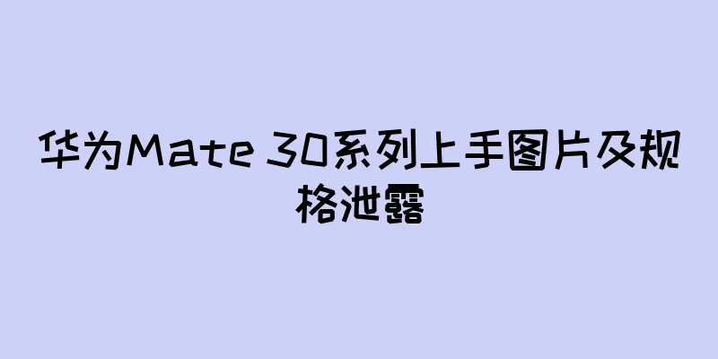 华为Mate 30系列上手图片及规格泄露
