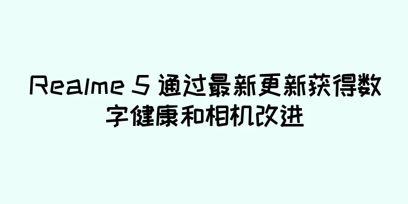 Realme 5 通过最新更新获得数字健康和相机改进