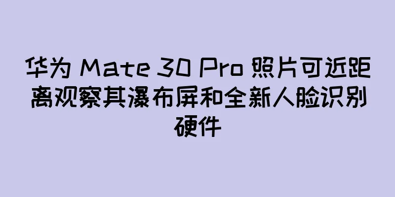 华为 Mate 30 Pro 照片可近距离观察其瀑布屏和全新人脸识别硬件