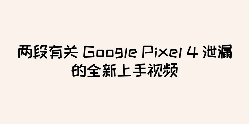 两段有关 Google Pixel 4 泄漏的全新上手视频