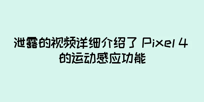 泄露的视频详细介绍了 Pixel 4 的运动感应功能