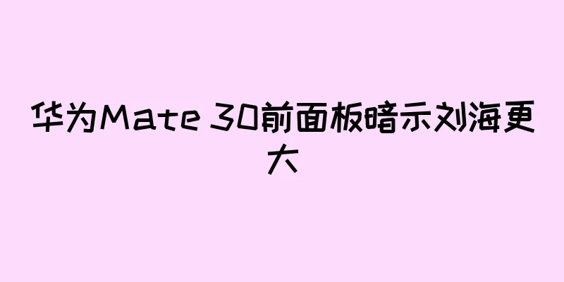 华为Mate 30前面板暗示刘海更大
