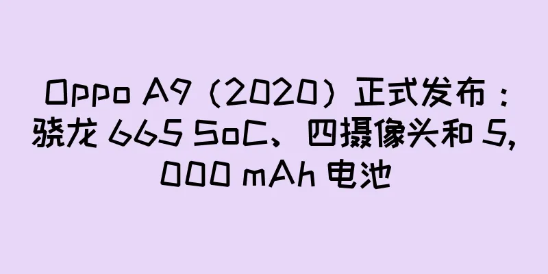 Oppo A9（2020）正式发布：骁龙 665 SoC、四摄像头和 5,000 mAh 电池