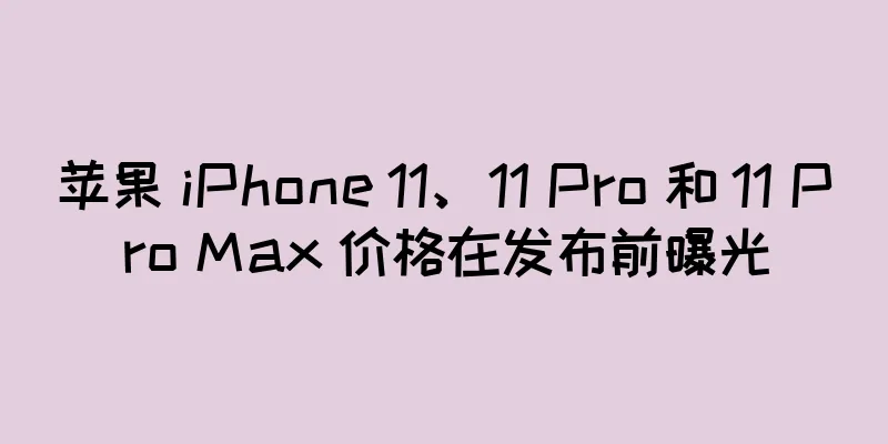 苹果 iPhone 11、11 Pro 和 11 Pro Max 价格在发布前曝光