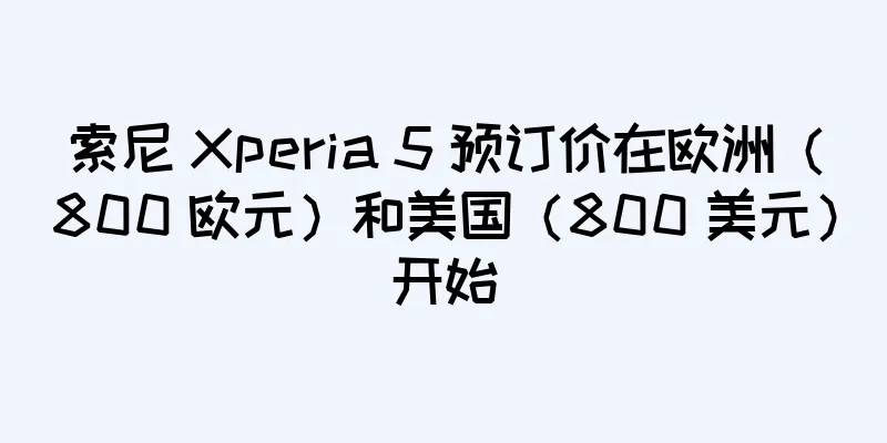 索尼 Xperia 5 预订价在欧洲（800 欧元）和美国（800 美元）开始