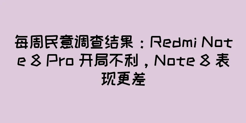 每周民意调查结果：Redmi Note 8 Pro 开局不利，Note 8 表现更差