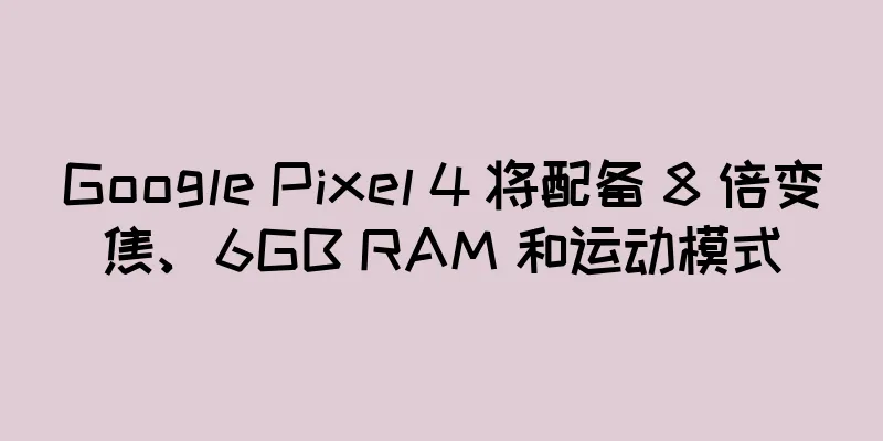 Google Pixel 4 将配备 8 倍变焦、6GB RAM 和运动模式