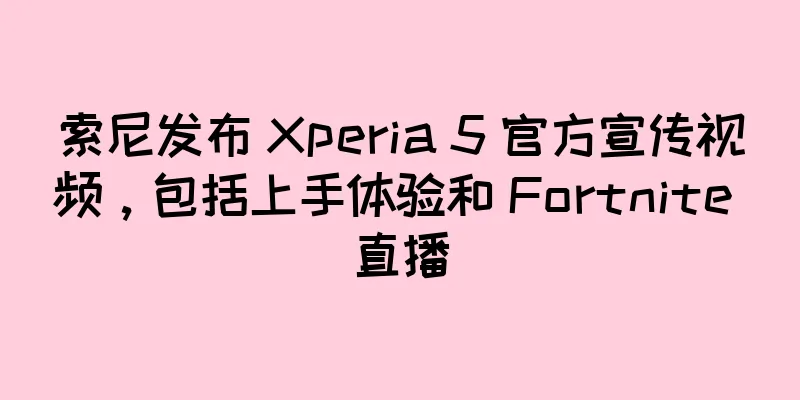 索尼发布 Xperia 5 官方宣传视频，包括上手体验和 Fortnite 直播