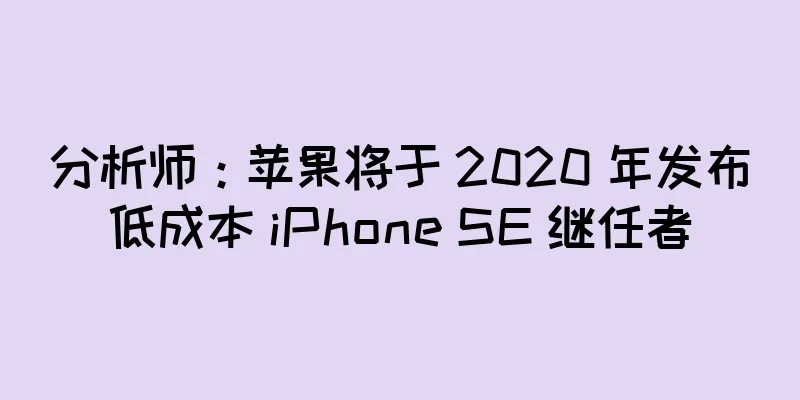 分析师：苹果将于 2020 年发布低成本 iPhone SE 继任者