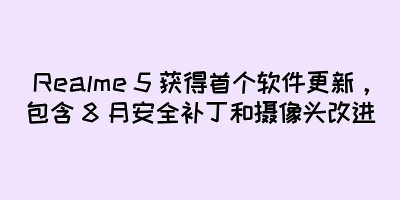 Realme 5 获得首个软件更新，包含 8 月安全补丁和摄像头改进