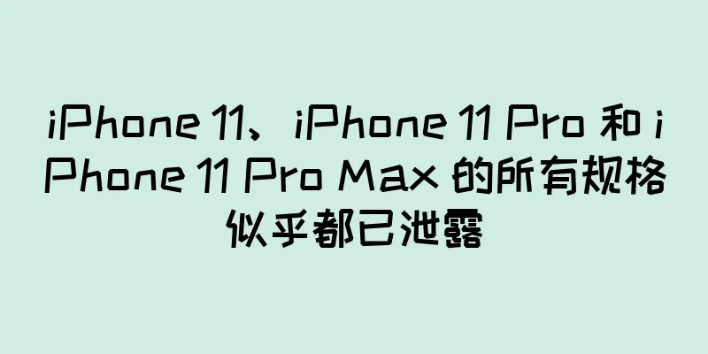 iPhone 11、iPhone 11 Pro 和 iPhone 11 Pro Max 的所有规格似乎都已泄露
