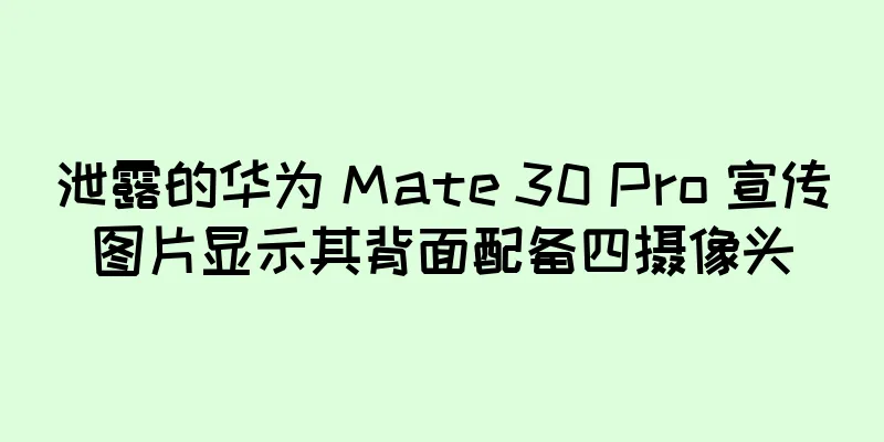 泄露的华为 Mate 30 Pro 宣传图片显示其背面配备四摄像头